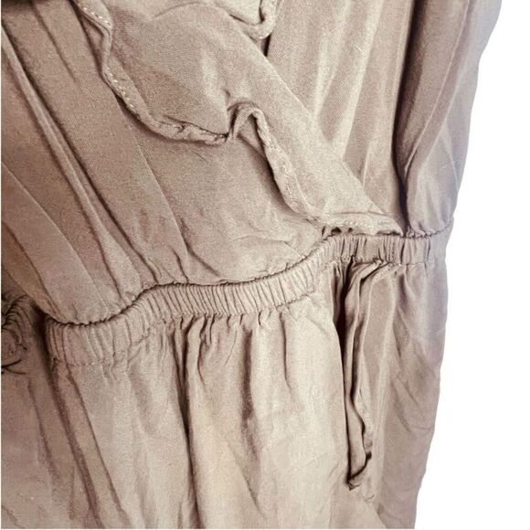 Express Olive Green Ruffle Spaghetti Strap Mini Dress Flowy Summer Size S | EUC - Picture 6 of 9